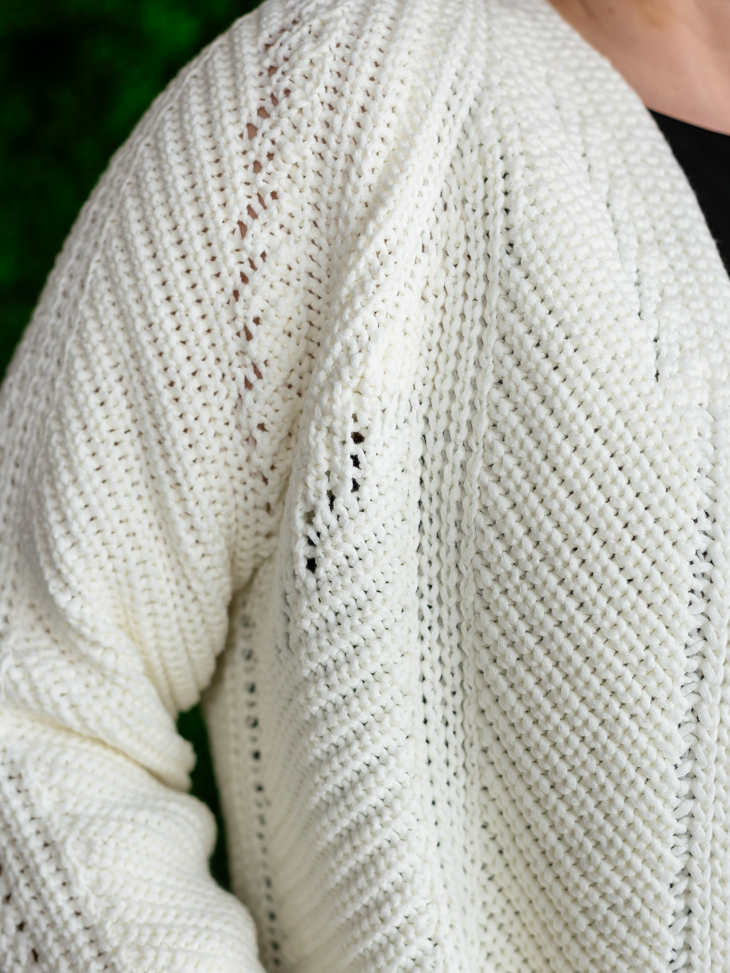 Steve Madden - White Open Front Cardigan