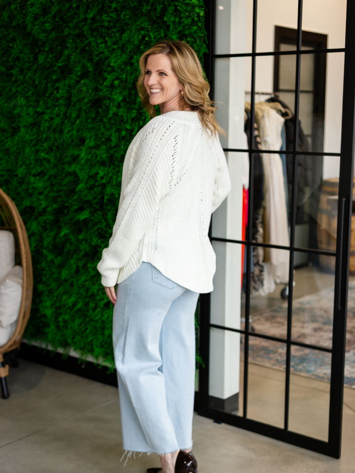 Steve Madden - White Open Front Cardigan