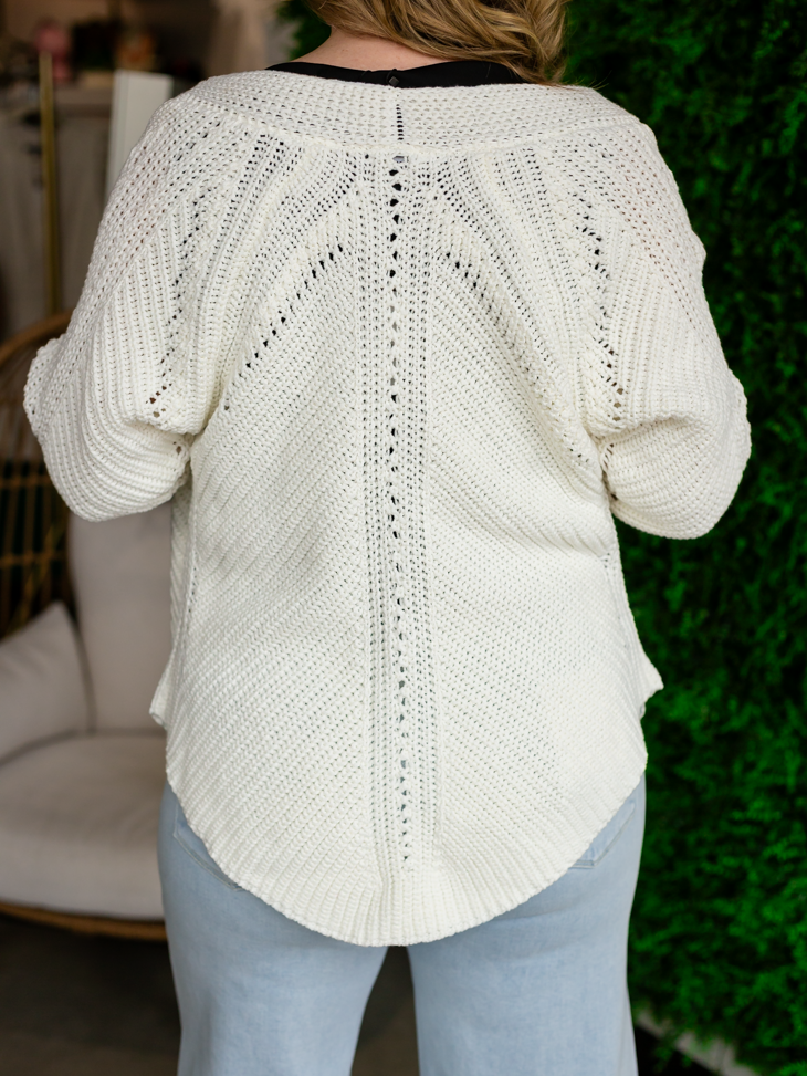 Steve Madden - White Open Front Cardigan